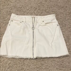 We The Free White Mini Skirt with Zipper